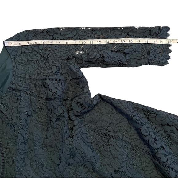 Talbots Emerald Green Lace Sheath Dress Scalloped Hem 10 - Picture 5 of 8